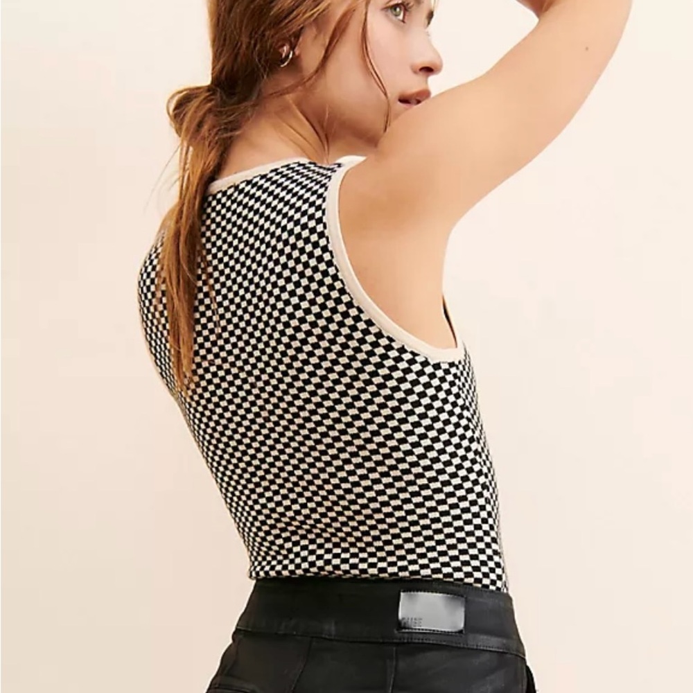 Stylish Black and White Checkered Bodysuit